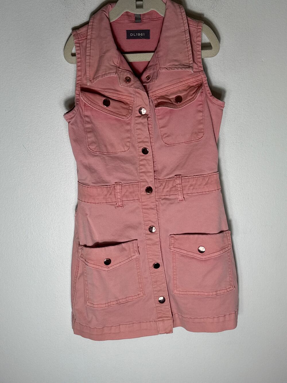 Girl's DL1961 Pink Denim Sleeveless Jumper Sz S